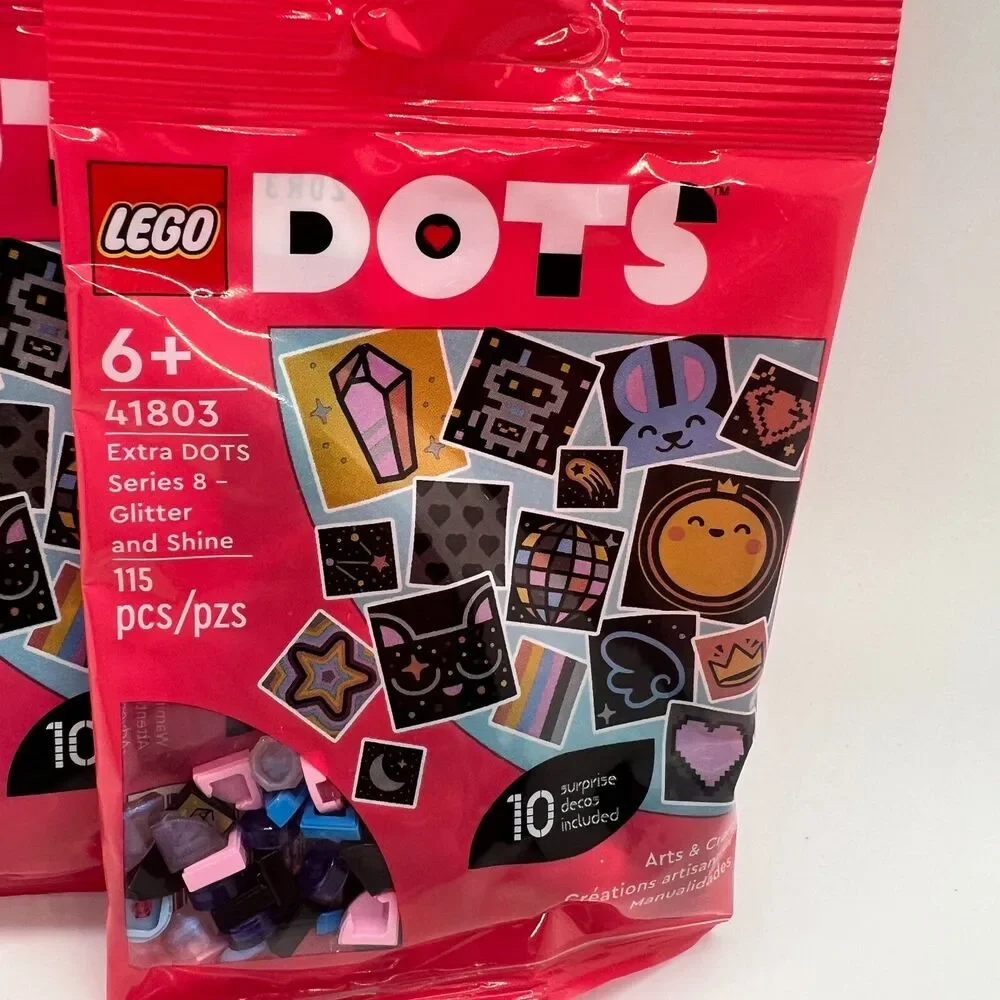 3 Packs of LEGO DOTS Extra DOTS Series 8 Glitter and Shine (41803) 115 Pcs each